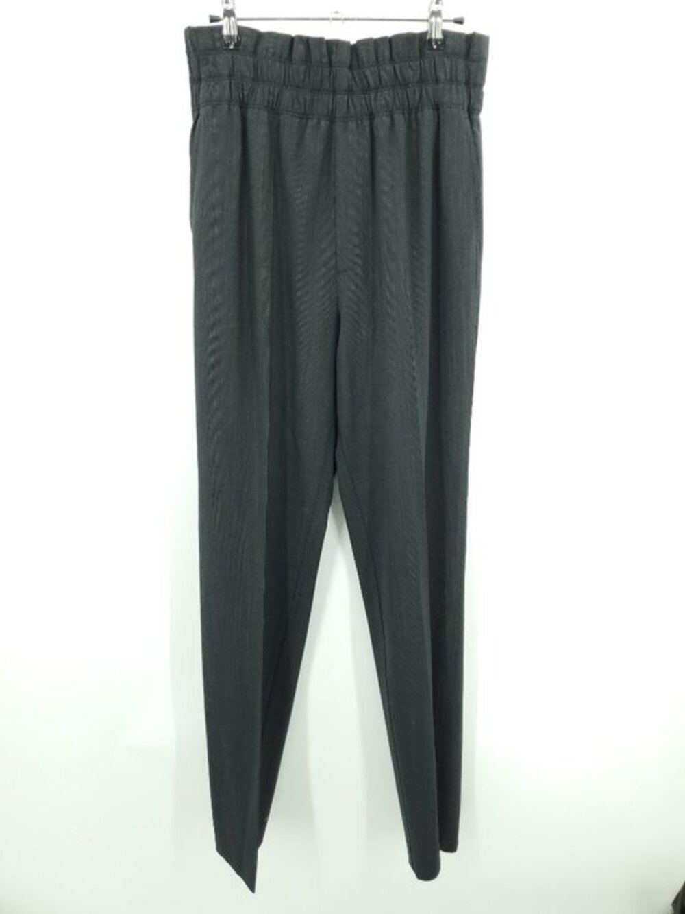 Helmut Lang Pull On Wool Tapered Trousers 6 Gray Stripe
